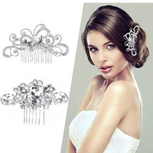 New 2 PCS Bride Hair Comb Accessories for Women